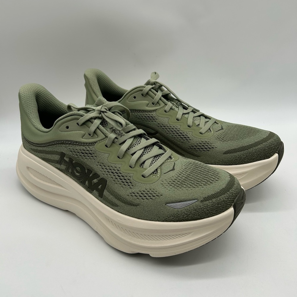 HOKA Bondi 9 Size 9.5D Green Running Shoes New In Box